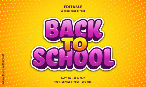 back to school editable text effect with modern and simple style