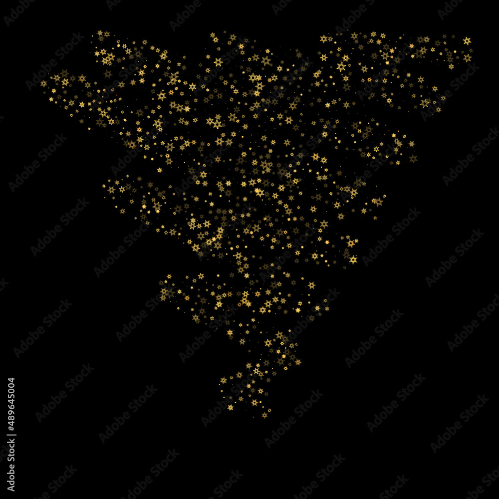 Falling Snow flakes golden pattern Holiday Vector Falling Snow flakes golden pattern Holiday Vector