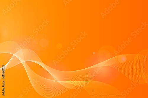 Orange background with abstract waves for design