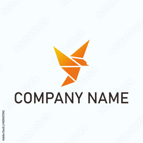 polygonal colibri bird tech line art logo vector icon illustration