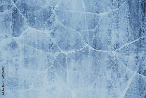 ice texture cracks baikal, abstract background winter ice transparent blue