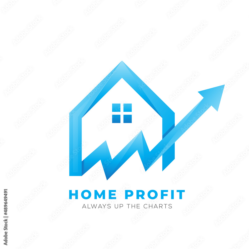 vector house logo design with rising graphic for analytic software application, property company, website logo, etc. vector house logo design with rising graphic for analytic software application, property company, website logo, etc.