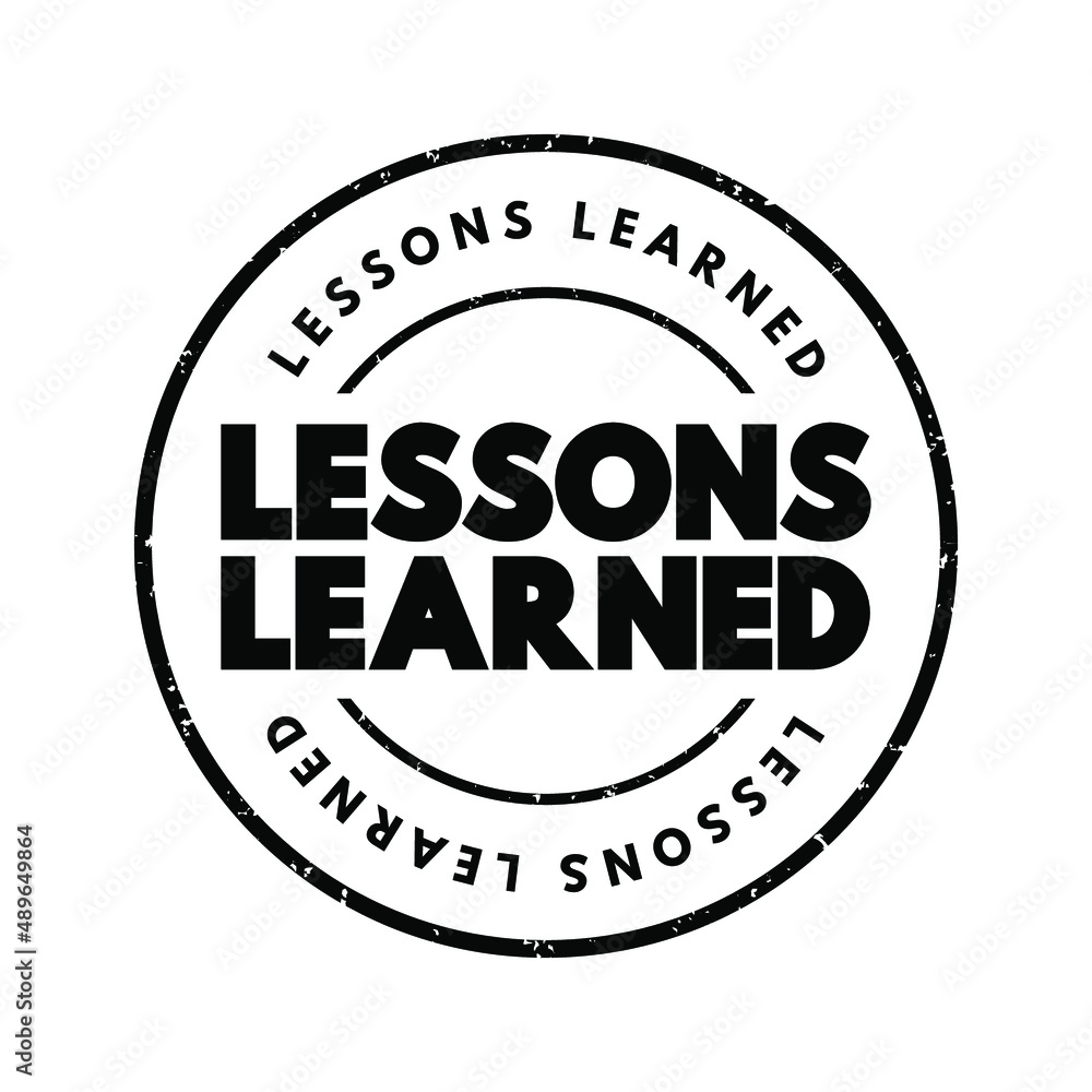 Lessons Learned text stamp, concept background