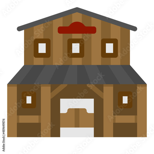 western saloon flat icon