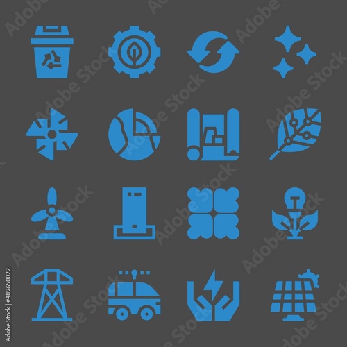 ecologic web icons. Recycling and Green energy, Clean and Renewable energy symbol, vector signs