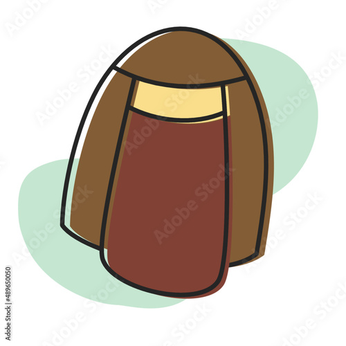 Women of moslem religion with cloak and niqab handdrawing style
