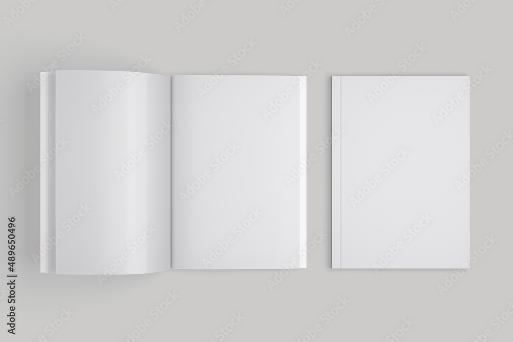 Isolated magazine with front cover and book pages Isolated magazine with front cover and book pages