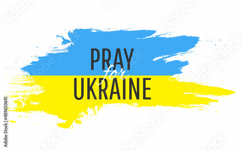 No war in Ukraine. Save Ukraine. Pray for Ukraine peace. Vector illustration