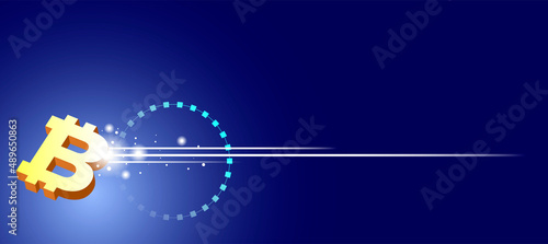 仮想通貨とブロックチェーンの背景イメージイラスト