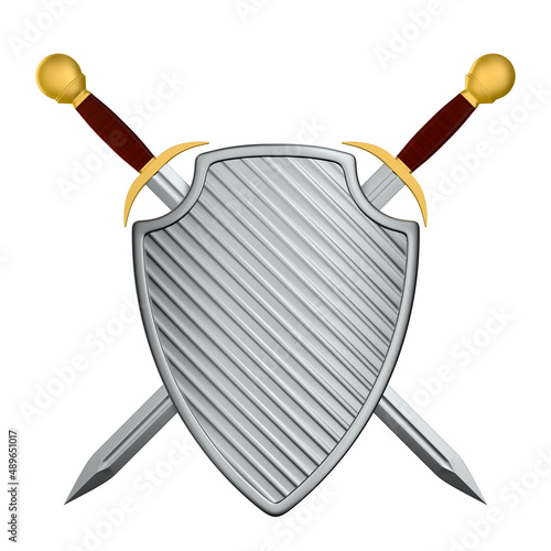 shield and two swords on wh...