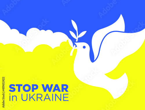 Stop War in Ukraine. Ukraine War Poster. Vector Illustration.
