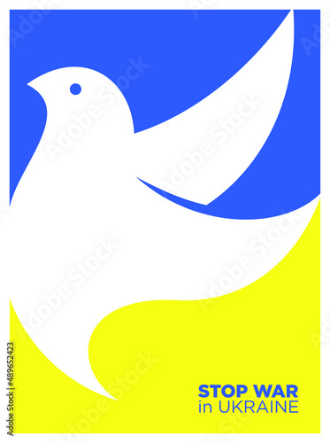 Stop War in Ukraine. Ukraine War Poster. Vector Illustration.
