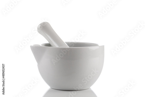 mortar and pestle isolated on white background