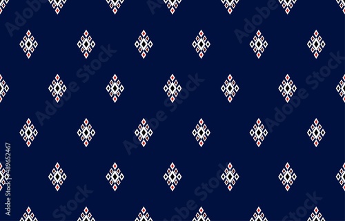 Geometric ethnic oriental seamless pattern traditional Design for background,carpet,wallpaper.clothing,wrapping,Batik fabric,Vector illustration.embroidery style - Sadu, sadou, sadow or sado