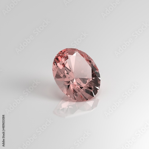 rose quartz gemstone oval 3D render