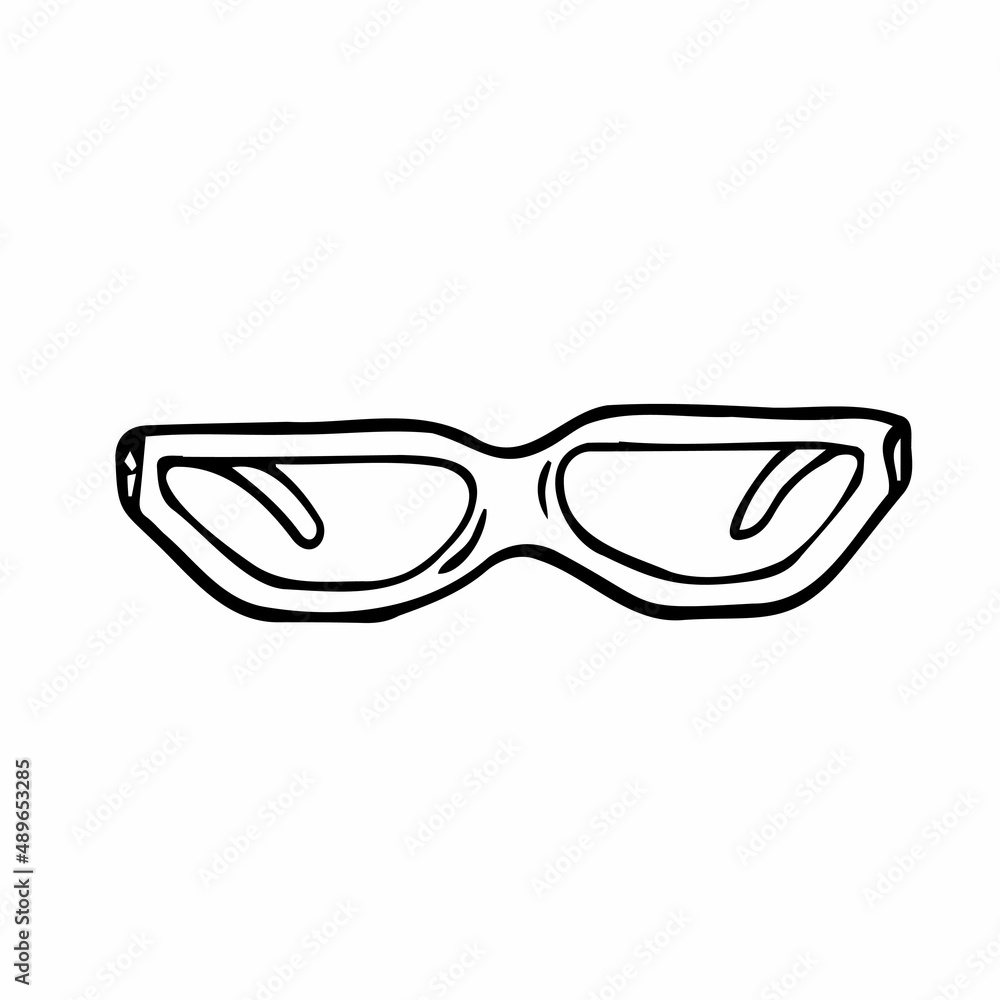 Fototapeta premium Glasses doodle icon. Vector hand drawn illustration