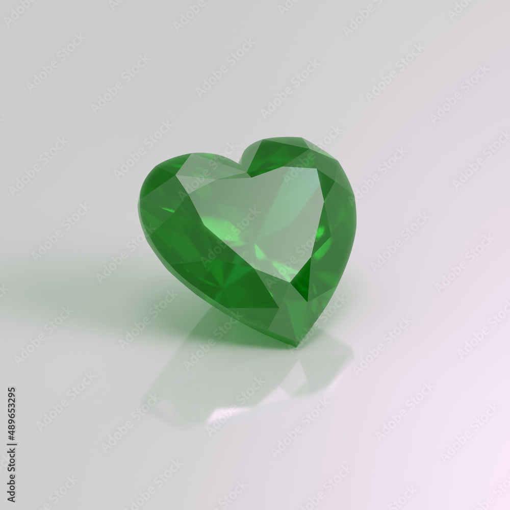 Fototapeta premium emerald gemstone heart 3D render