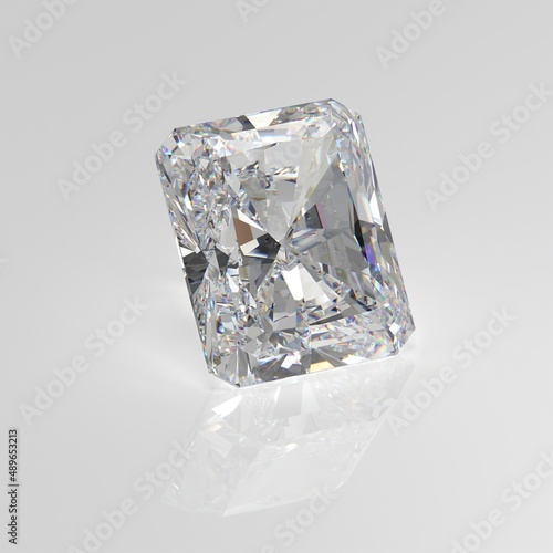 diamond gemstone radiant 3D render