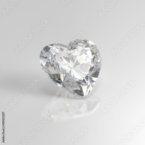 diamond gemstone heart 3D render