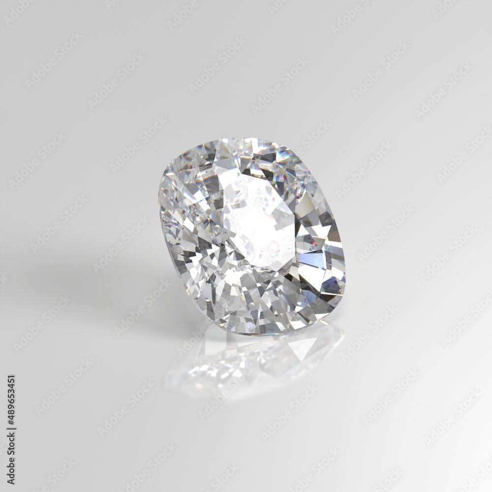 diamond gemstone cushion 3D render diamond gemstone cushion 3D render
