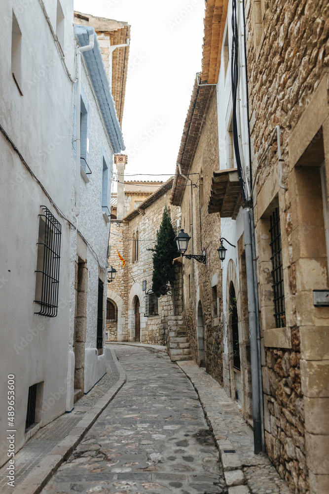 Old side street in Sitges, Spain