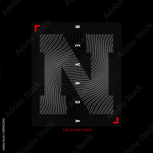 nevada letter t-shirt design, poster, typography. Vector illustration.
