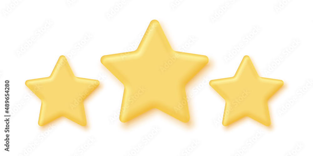 3 rate gold stars for customer rating feedback, realistic 3d golden winner reward 3 rate gold stars for customer rating feedback, realistic 3d golden winner reward