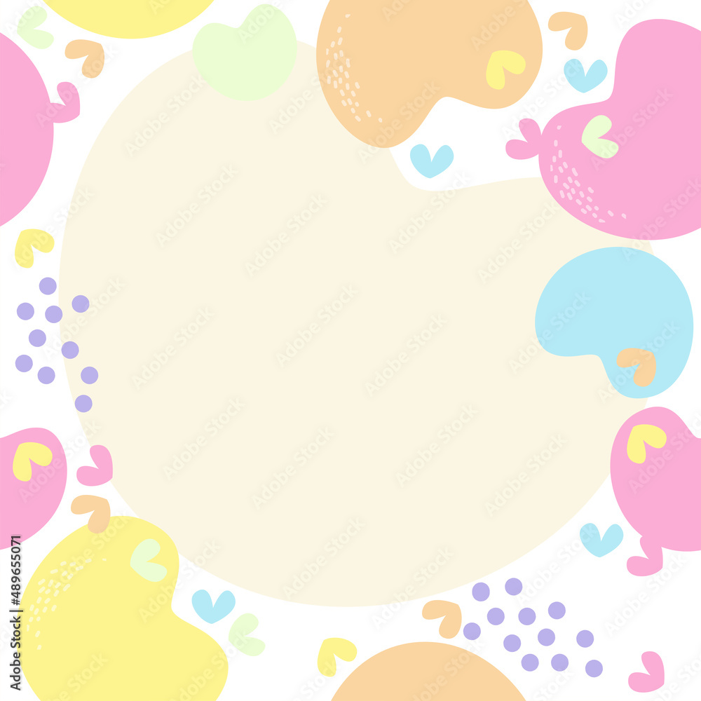 collection of cute shapes background