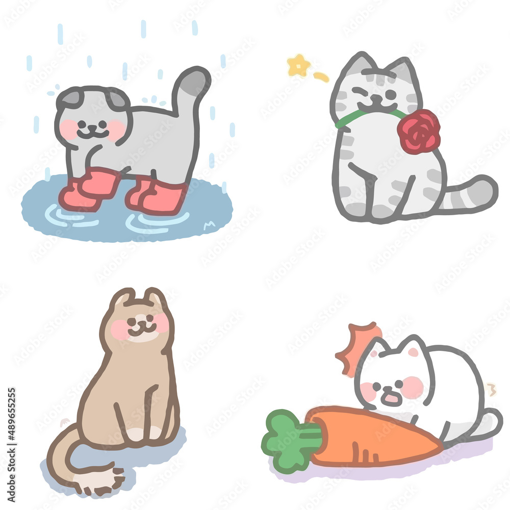 Animal Drawing Collection, Cat Outline, Assorted Cat Vector Flat icons, Cat illustrations icon Set Animal Drawing Collection, Cat Outline, Assorted Cat Vector Flat icons, Cat illustrations icon Set