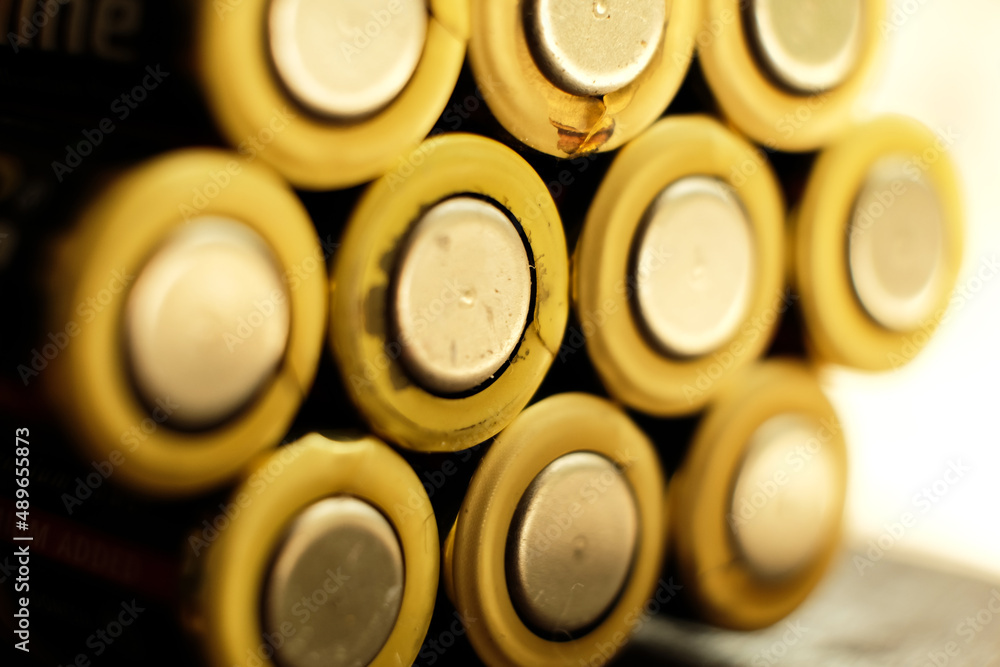 Closeup of the negative pole on an alkaline battery Closeup of the negative pole on an alkaline battery