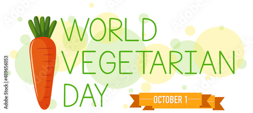 World Vegetarian Day logo wit a carrot on white background