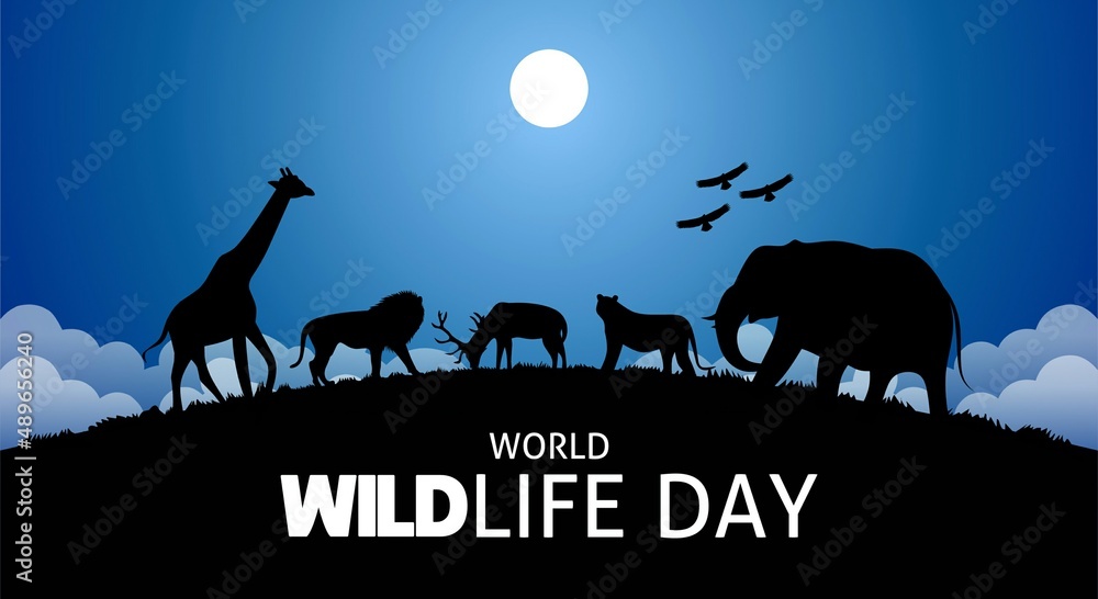 World Wildlife Day vector illustration. Suitable for Poster, Banners, campaign and greeting card. 