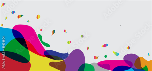 Abstract wave full colors on white background.