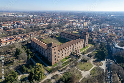 Panorama di Pavia dal drone con il Castello Visconteo photo