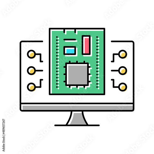 firmware software color icon vector illustration