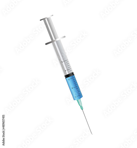 Medical syringe icon. Syringe for injection needle.