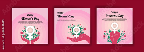 Women's Day Banner. Vector template for cards, posters, flyers and other users.