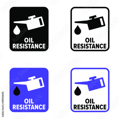 "Oil Resistance" vector information sign