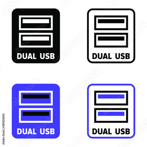 "Dual USB" vector information sign
