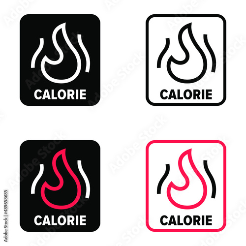 "Calorie" kcal vector information sign