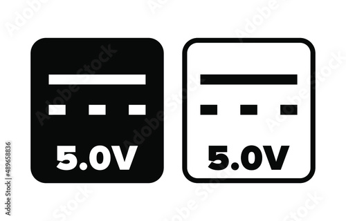 "5V Power" vector information sign