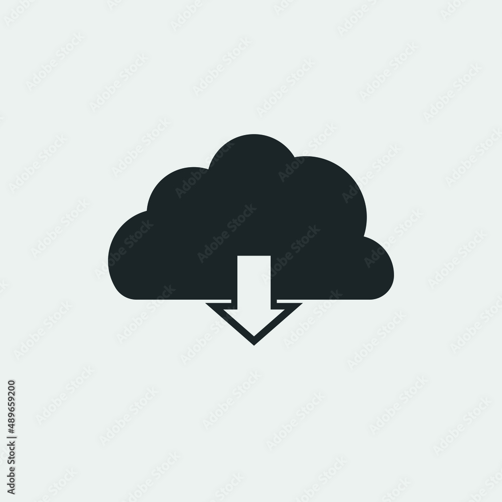 Cloud download vector icon illustration sign Cloud download vector icon illustration sign