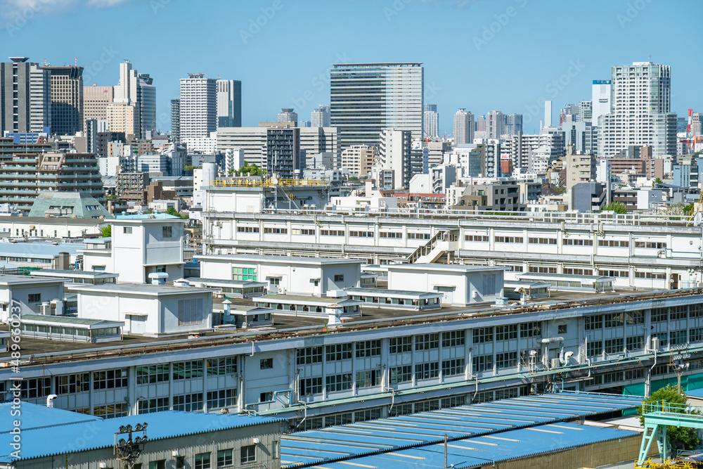 Naklejka premium 東京の風景；品川から見る都心の風景０４