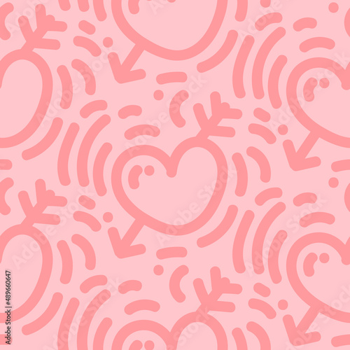 seamless pattern love cupid creative design background vector illustration