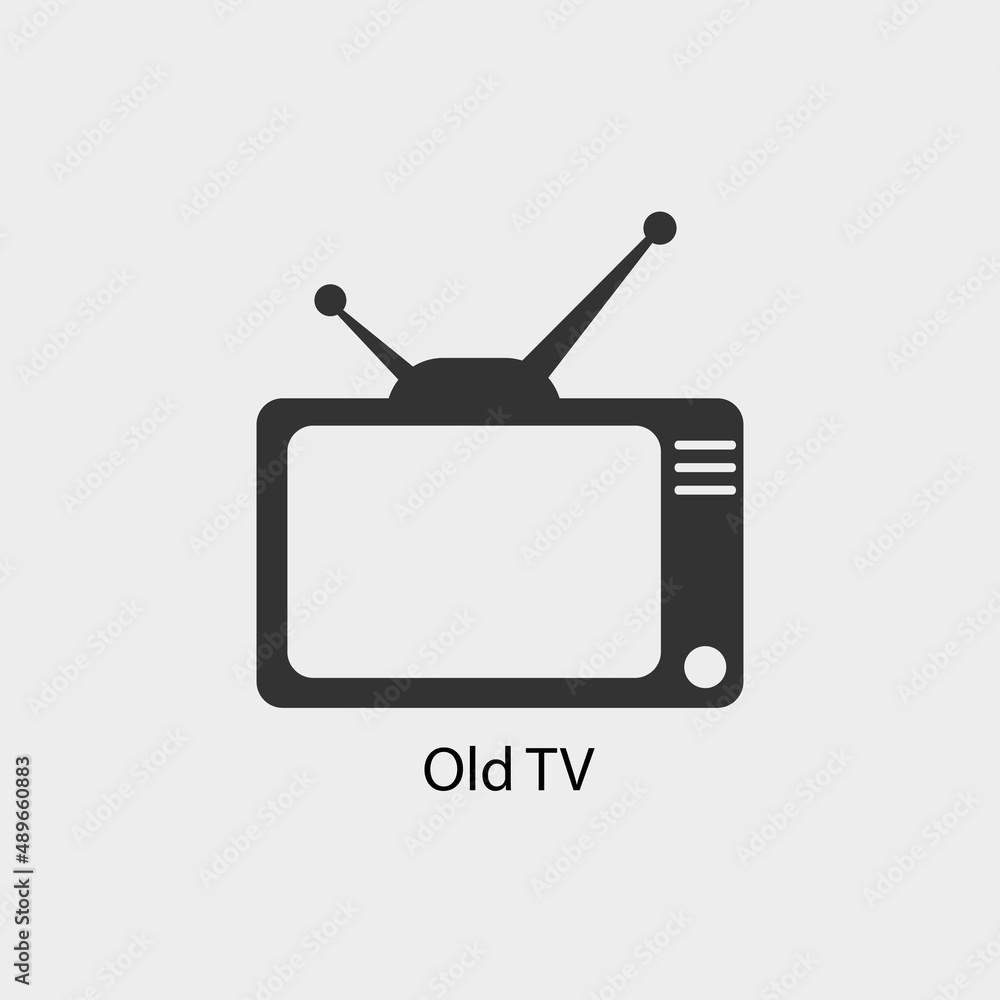 Old TV vector icon illustration sign Old TV vector icon illustration sign