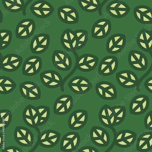 seamless pattern green plant creative design background vector illustration