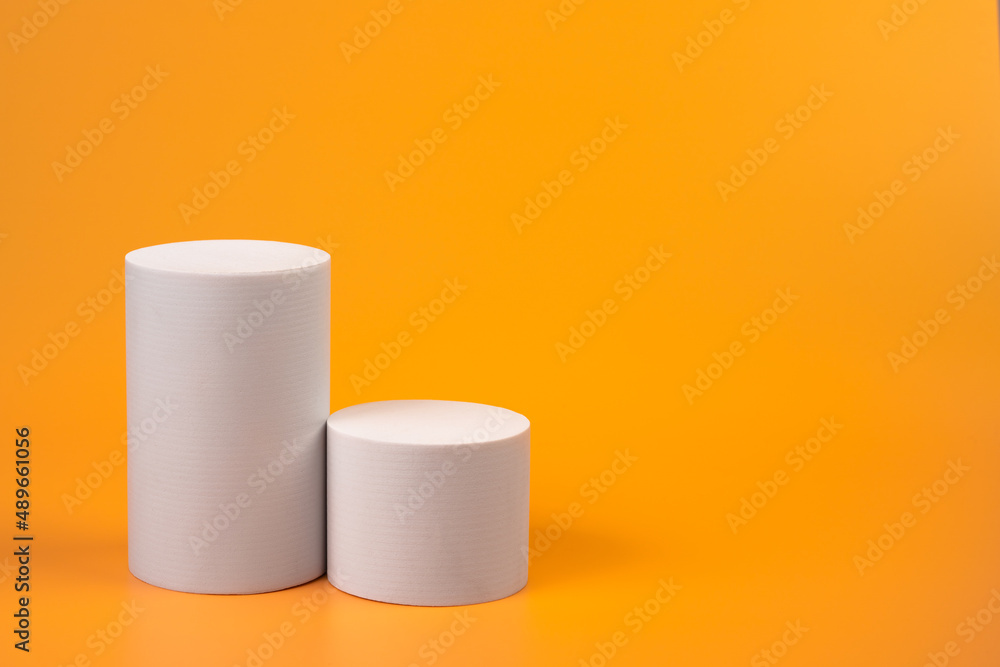 Orange product background. Empty podium Orange product background. Empty podium