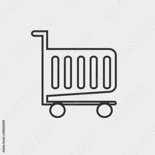 Shopping cart vector icon illustration sign 