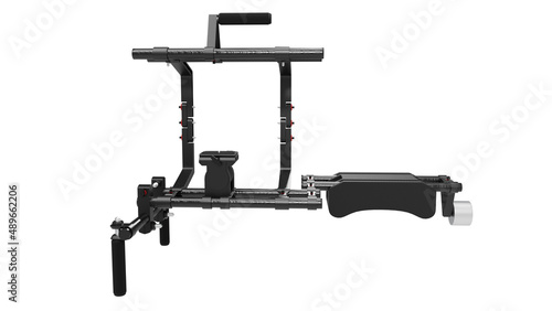 camera rig side view without shadow 3d render