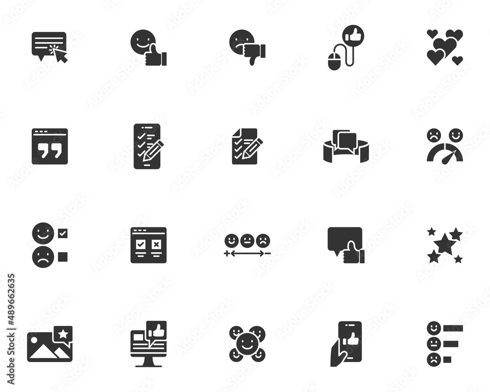 set of feedback line icons, customer experience, survey, marketing, testimonial set of feedback line icons, customer experience, survey, marketing, testimonial
